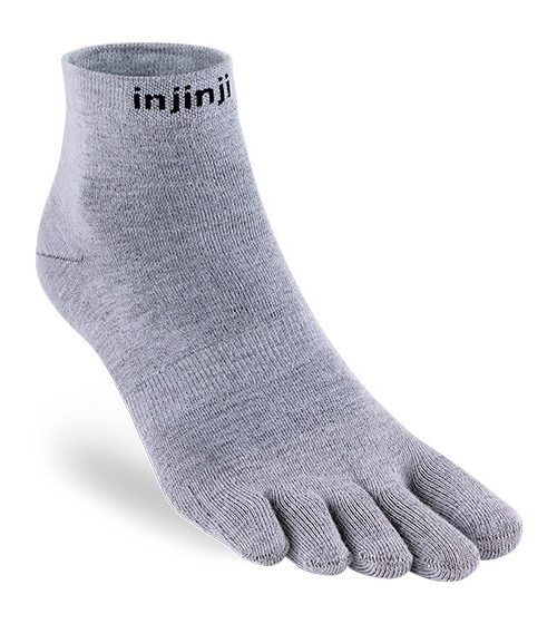 Injinji Liner Lightweight Coolmax Mini-Crew Toe Socks (Gray)
