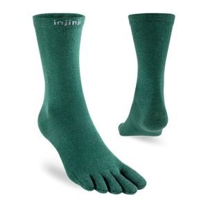 Injinji Liner Lightweight Coolmax Crew Toe Socks (Agave) - Dual