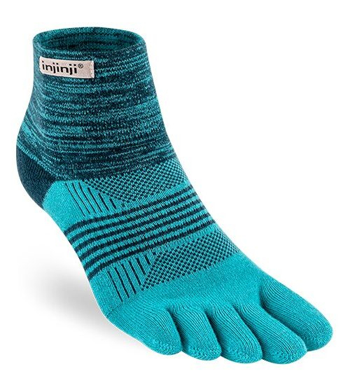 Injinji Womens Trail Midweight Mini-Crew Running Toe Socks (Calypso)