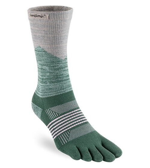 Injinji Womens Trail Crew Midweight Running Toe Socks (Alpine)