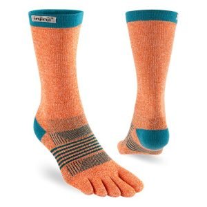 Injinji Womens Trail Crew Midweight Running Toe Socks (Comet) - Dual