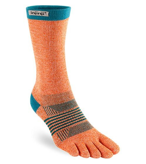 Injinji Womens Trail Crew Midweight Running Toe Socks (Comet)