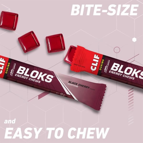 Clif Bloks Energy Chews - Black Cherry + Caffeine - media