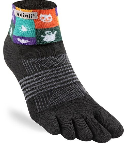 Injinji Womens Trail Midweight Mini-Crew Running Toe Socks (Trick)
