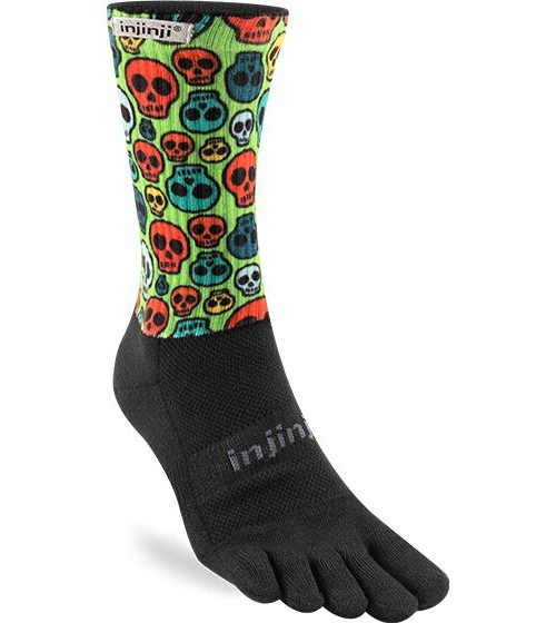 Injinji Trail Spectrum Crew Midweight Running Toe Socks (Grim)