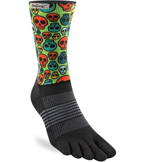 Injinji Womens Trail Crew Midweight Running Toe Socks (Grim)