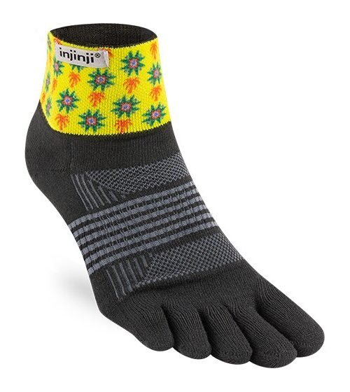 Injinji Artist Designed Womens Trail Midweight Mini-Crew Running Toe Socks - (Sol)