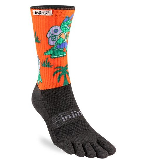 Injinji Artist Designed Crew Midweight Running Toe Socks (Subtropical)