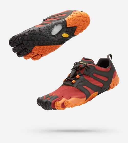 Vibram FiveFingers Mens V-TRAIL 2.0 Minimalist Trail Shoe - Pompeian Red & Black