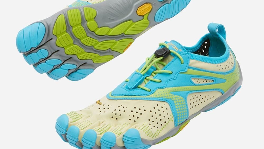 Vibram Fivefingers Womens V-RUN Minimalist Running Shoes - Lime/Blue - AW23