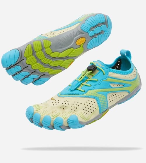 Vibram Fivefingers Womens V-RUN Minimalist Running Shoes - Lime/Blue - AW23