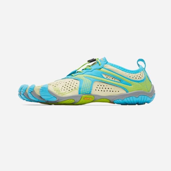 Vibram Fivefingers Womens V-RUN Minimalist Running Shoes - Lime/Blue - AW23 - Side