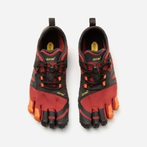 Vibram Fivefingers Womens V-TRAIL 2.0 Minimalist Running Shoes - Pompeian Red & Black - Top
