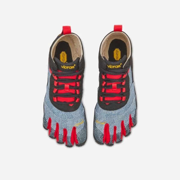 Vibram Fivefingers Womens V-TREK Minimalist Running Shoes - Denim/Red - Top