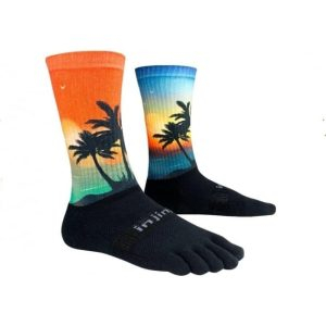 Injinji Trail Crew Midweight Running Toe Socks Coastal