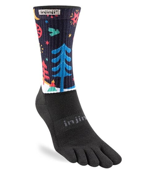 Injinji Trail Spectrum Crew Midweight Running Toe Socks (Wonder) XMAS SPECIALS