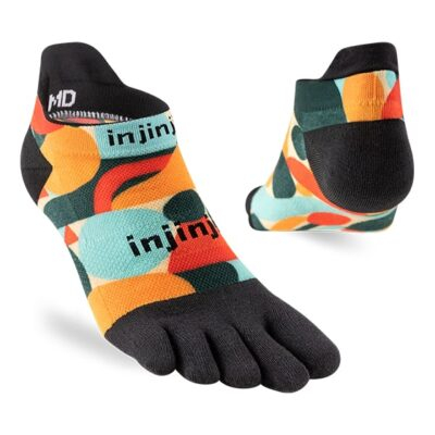 Injinji Women's Run Lightweight No-Show Toe Socks - Blister Prevention For Running