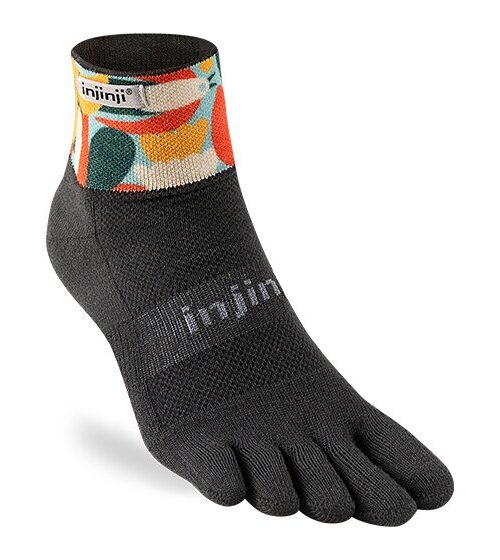 Injinji Artist Designed Trail Midweight Mini-Crew Running Toe Socks - (Vernal)