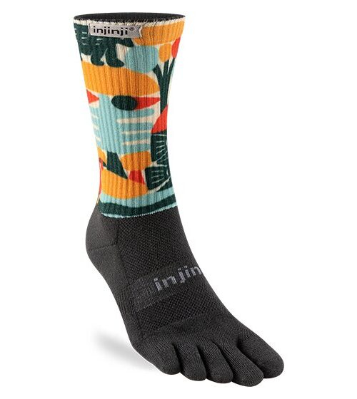 Injinji Artist Designed Crew Midweight Running Toe Socks (Foothills)