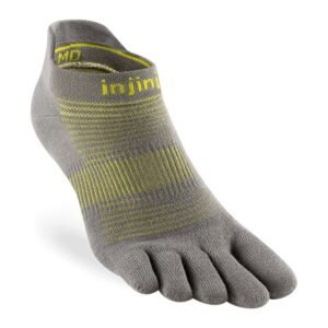 Injinji RUN Lightweight No-Show Running Toe Socks (Neon Silver) SS24