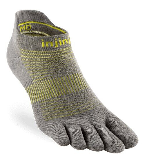 Injinji RUN Lightweight No-Show Running Toe Socks (Neon Silver) SS24