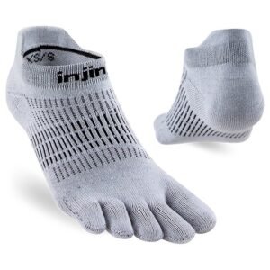 Injinji Womens RUN Lightweight No-Show Running Toe Socks SS24 (Grey) - Dual