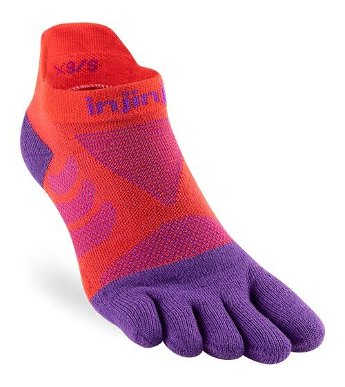 Injinji Womens Ultra Run No-Show Toe Running Socks (Razzmatazz) SS24