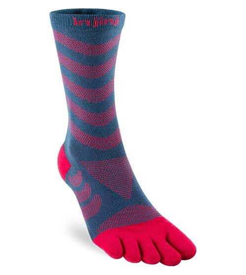 Injinji Womens Ultra Run Crew Toe Running Socks (Berry) SS24