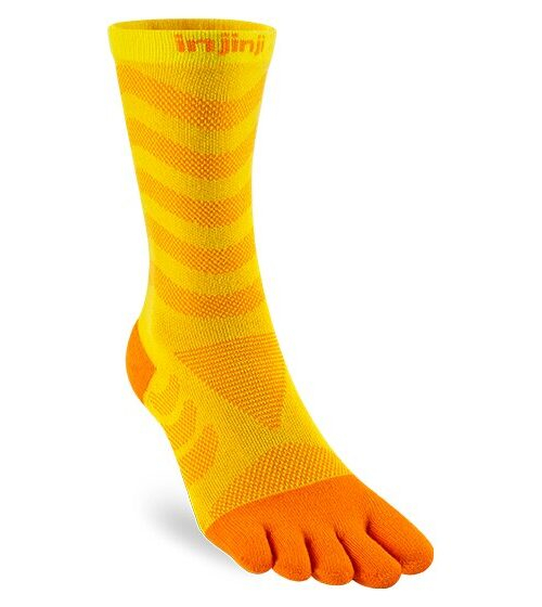 Injinji Womens Ultra Run Crew Toe Running Socks (Sunflower) SS24