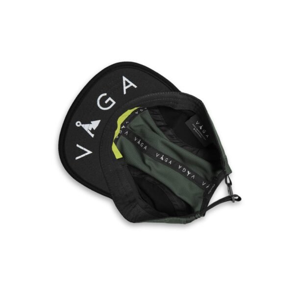 VÅGA Club Cap - Utility Green/Black - The Original Short Peak Running Cap - Bottom