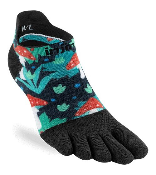 Injinji Womens RUN Artist Designed No-Show Running Toe Socks (Amanita)