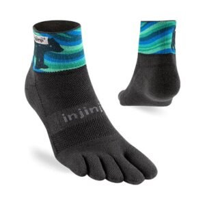 Injinji Artist Designed Midweight Mini-Crew Running Toe Socks (Aurora) - Dual