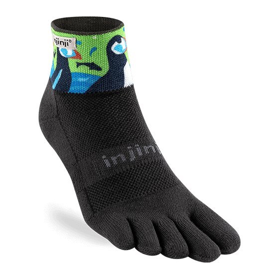 Injinji Artist Designed Midweight Mini-Crew Running Toe Socks (Puffins)