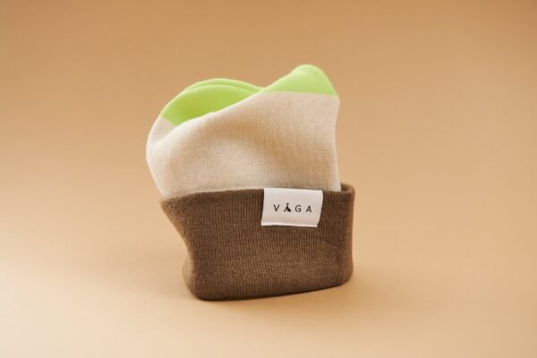 VÅGA Casual Beanie – Taupe/Grey/Navy/Neon Yellow – The Premium Winter Beanie