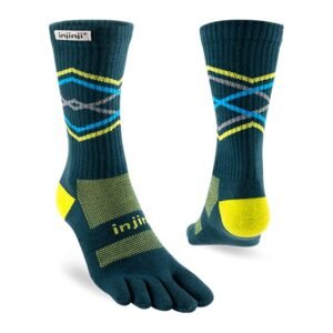 Injinji Trail Crew Midweight Running Toe Socks (Eclipse) - Dual