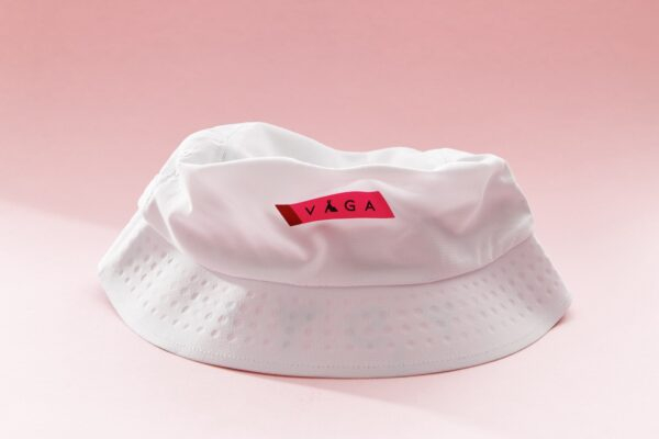 VAGA Running Bucket Hat - White/Neon Pink (Medium)