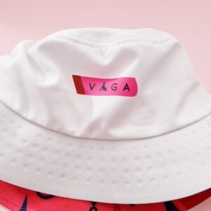 VAGA Running Bucket Hat - White/Neon Pink (Medium)