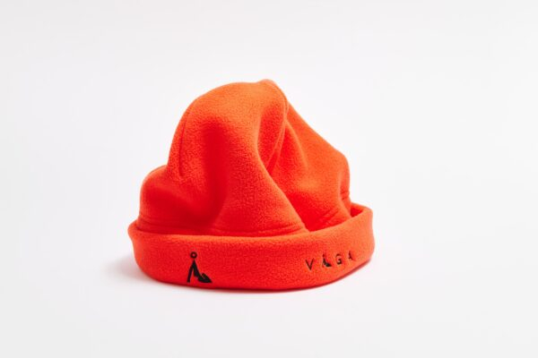 VÅGA Fleece Beanie – Bowland Orange – The All-Rounder Fleece Beanie - folded