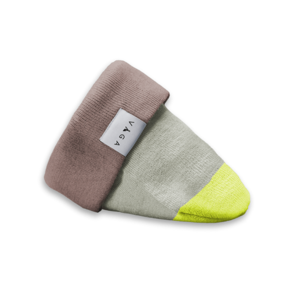 VÅGA Casual Beanie – Taupe/Grey/Navy/Neon Yellow – The Premium Winter Beanie