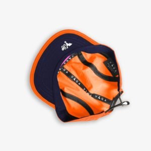 VÅGA Fell Cap - Neon Orange/Navy - Water Resistant Fell Cap - under