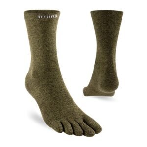 Injinji Liner Lightweight Coolmax Crew Toe Socks (Pine) - Dual