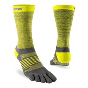 Injinji Womens Trail Midweight Crew Running Toe Socks (Lightening) - dual