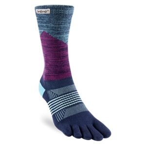 Injinji Womens Trail Midweight Crew Running Toe Socks (Twilight)