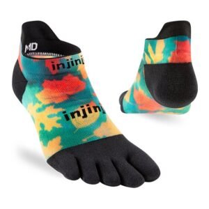 Injinji Womens Spectrum RUN Lightweight No-Show Running Toe Socks (Foliage) - Dual