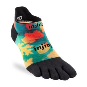 Injinji Womens Spectrum RUN Lightweight No-Show Running Toe Socks (Foliage)