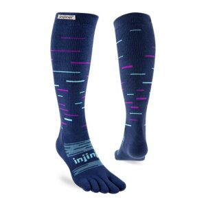 Injinji SNOW Over the Calf Running Toe Socks (Twilight) - Dual