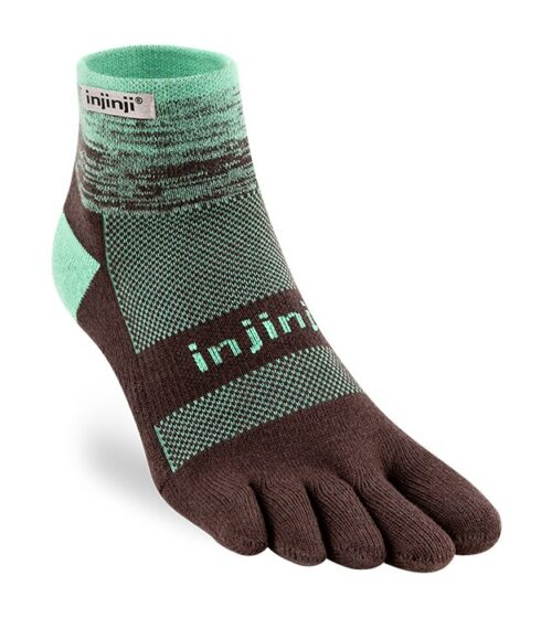 Injinji Trail Midweight Mini-Crew Running Toe Socks (Mint)